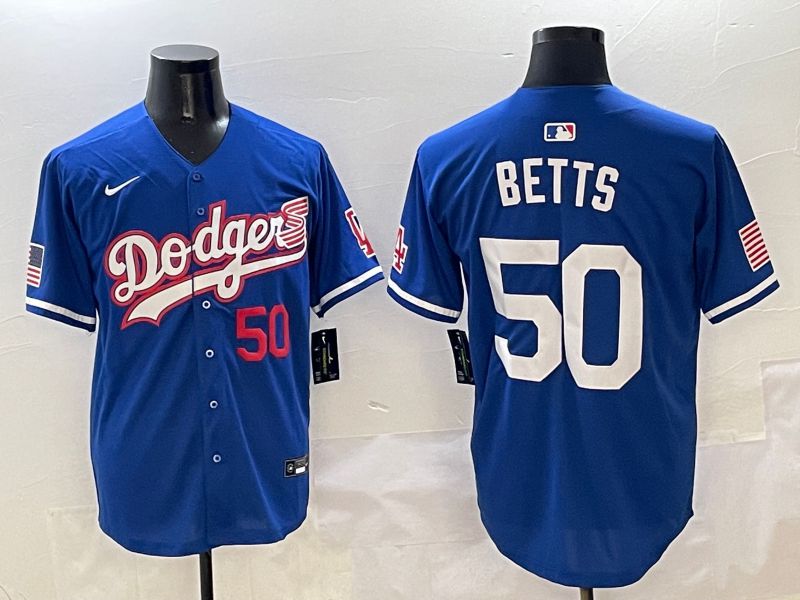 Men Los Angeles Dodgers #50 Betts Blue Second generation Joint Name Nike 2025 MLB Jersey style 4->los angeles dodgers->MLB Jersey